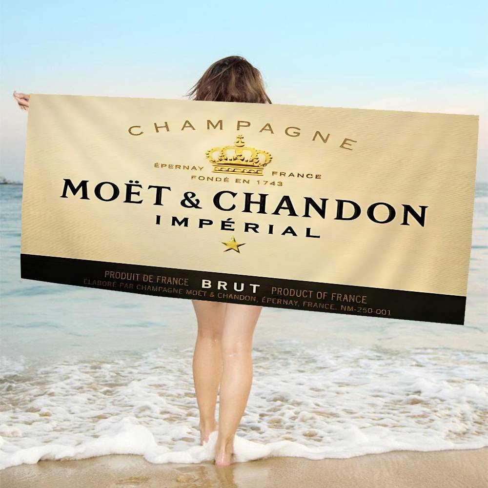 Brand M-Moet C-Chandon Pătură din Microfibră Prosoape de Plajă cu Uscare Rapidă Imprimare Supradimensionată Pătură Prosop Super Absorbantă pentru Piscină