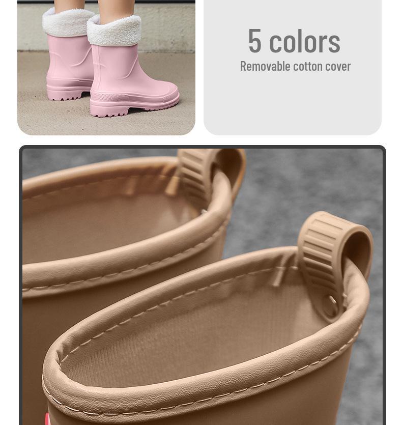 Damen Stiefeletten Regenstiefel im koreanischen Stil - Trendig, wasserdicht, rutschfest, ideal für Outdoor-Arbeiten und Autowäsche.
