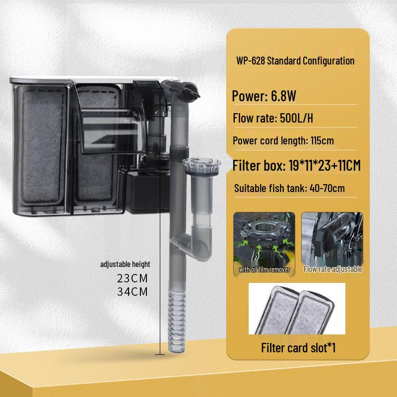 Wall-Mounted Aquarium Filter: Compact 3-in-1 External Purification & Circulation System