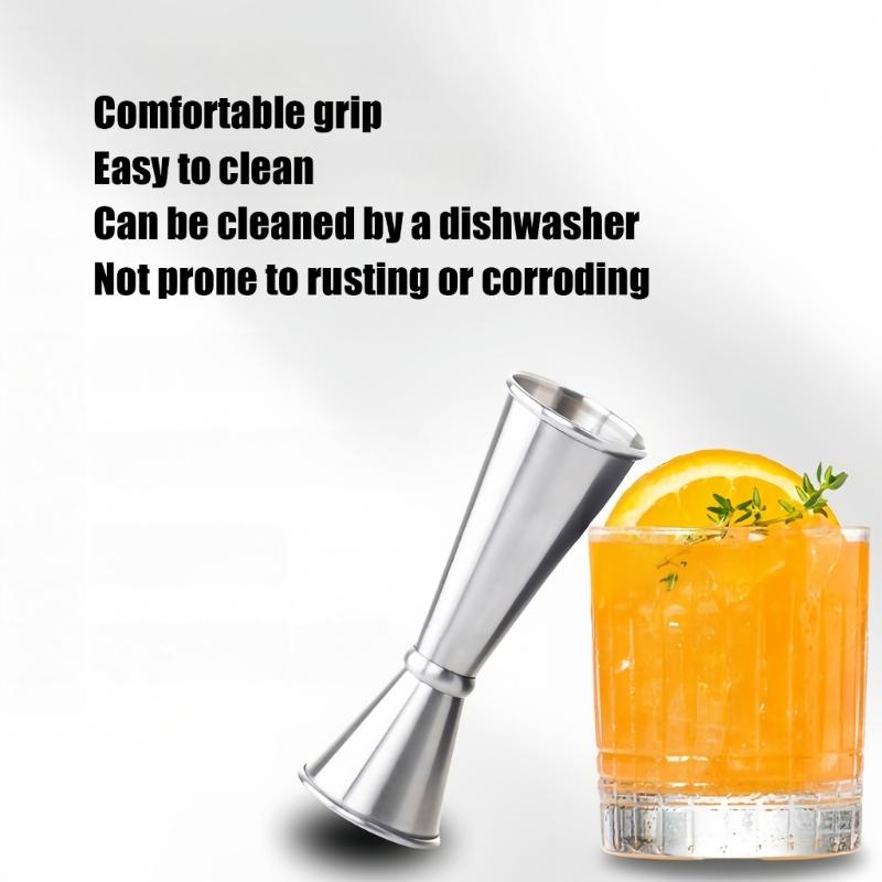 Hochwertiges rostfreies Stahl-Barkeeper-Werkzeugset mit Eiswürfelzange, Ausgießern und Messbecher für Zuhause, Pubs und die Zubereitung von Cocktails