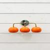 Mid Century Modern Wall Sconce Orange  Turquoise Globe, Brass Arm