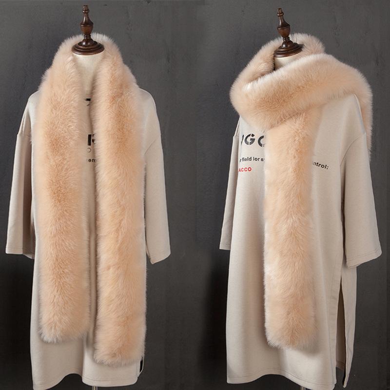 Fashionable and Versatile Fur Long Scarf for Winter Warm Fur Scarf with Fur Collar Imitation Rabbit Fur Fox Fur Ladies Scarf