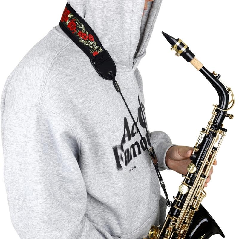 Adjusted Length Saxophone Neck Strap Soft Saxophone Belt Breathable Strap Padded Upgraded for Tenors Saxophone