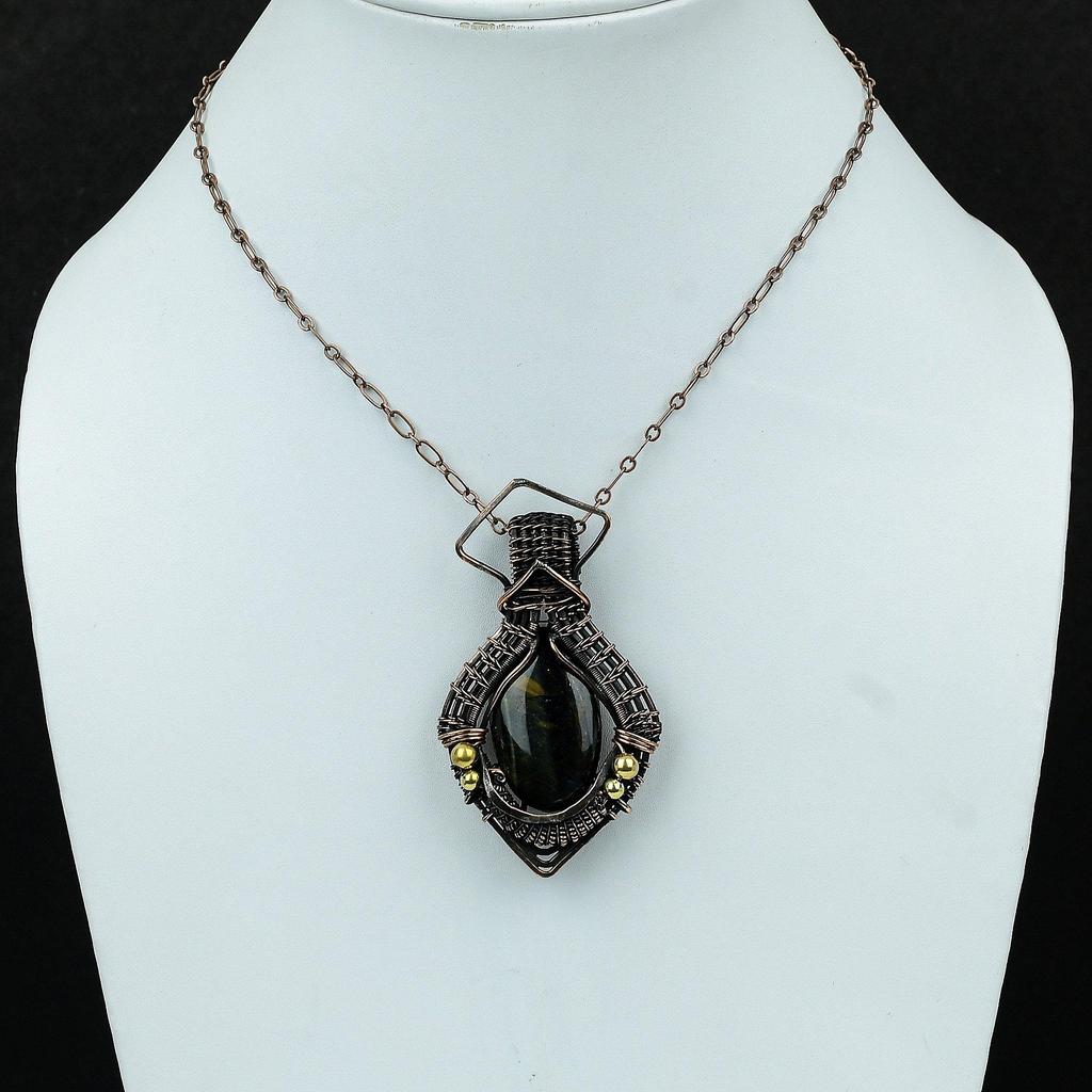 Nellite Pendant Copper Wire Wrapped Jewelry Handmade Pendant Copper Pendant Nellite Gemstone Jewelry Wire Wrap Pendant Gift For Anniversary