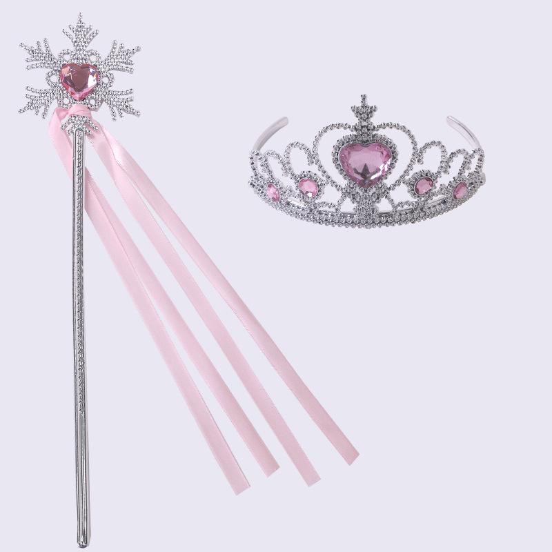 Elsa Princess Accessory Set: Crown, Wand, Gloves, Braids, Necklace, Bracelet, Earrings
