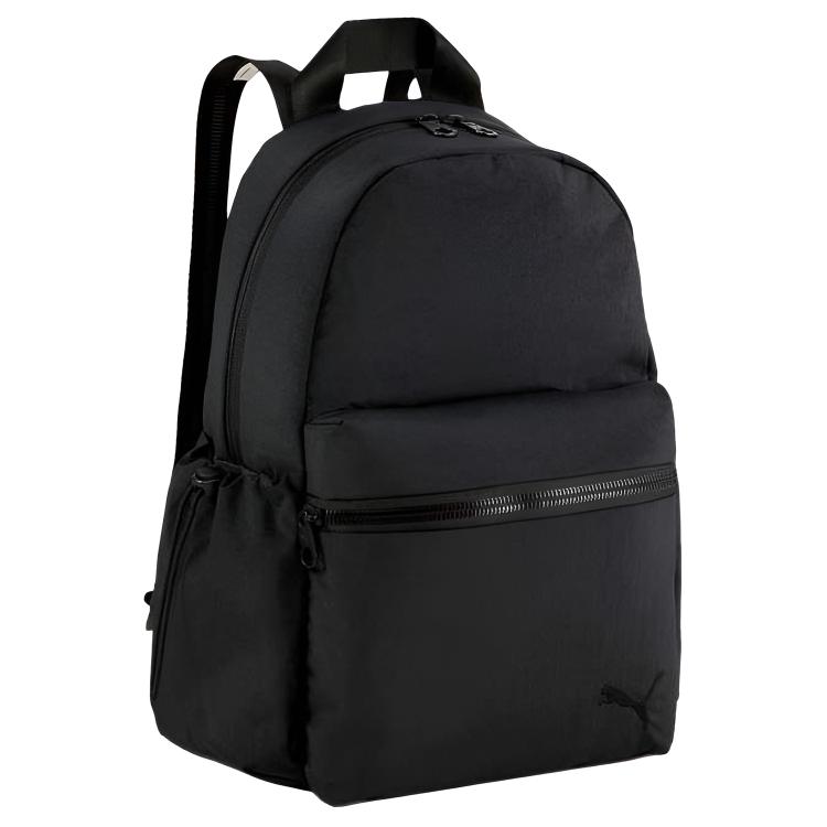Puma Simple Solid Color Nylon Backpack Women backpacks Black 091277-01