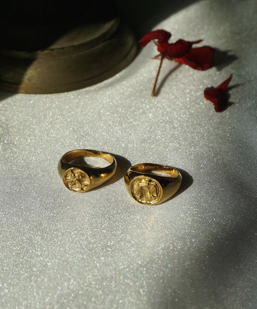 Bizarre Jewelry Engraved Ring (Angel & Scales)