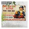 Vintage Metal Wall Art Poster with German Text for Bar Garage Home Decor