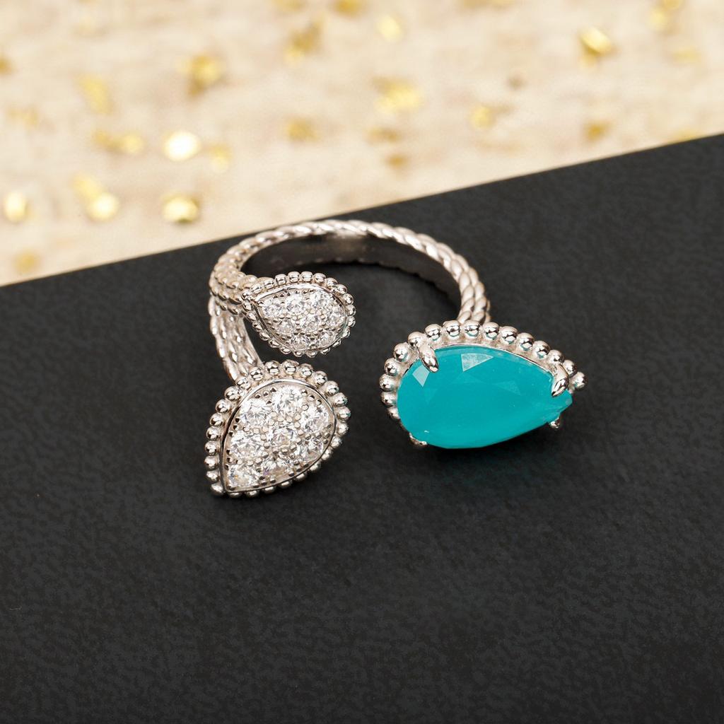 New Hot Brand Vintage Women' Rings Luxury Jewelry For Women Water Drop Designer Gift Fashion Pure 925 Silver Lady Party Rings