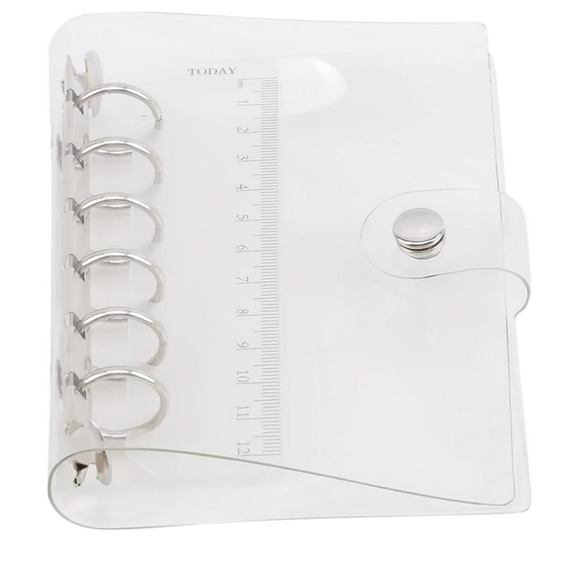 1Pc Transparent Notebook Binder Student Planner Binder Office Supplies 6 Ring A7/A6/A5