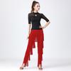 Women's Dancewear Elastic Waistband Tassel Latin Dance Pants Tango Cha-Cha Performance Costume Tiered Fringed Trousers