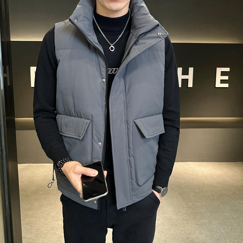 

Down jacket, vest, men s winter white duck down 505 thickened thermal vest, casual cold jacket, top waistcoat 4XL