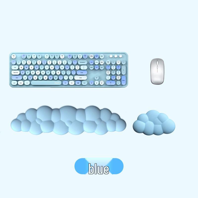 Cross-Border Cloud Memory Foam Keyboard Wrist Rest - Large Non-Slip Desktop Support