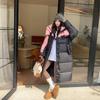 Autumn Winter Thicken Warm Parka Women Casual Contrast Color Big Pocket Loose Long Hooded Coat Jackets Outwear