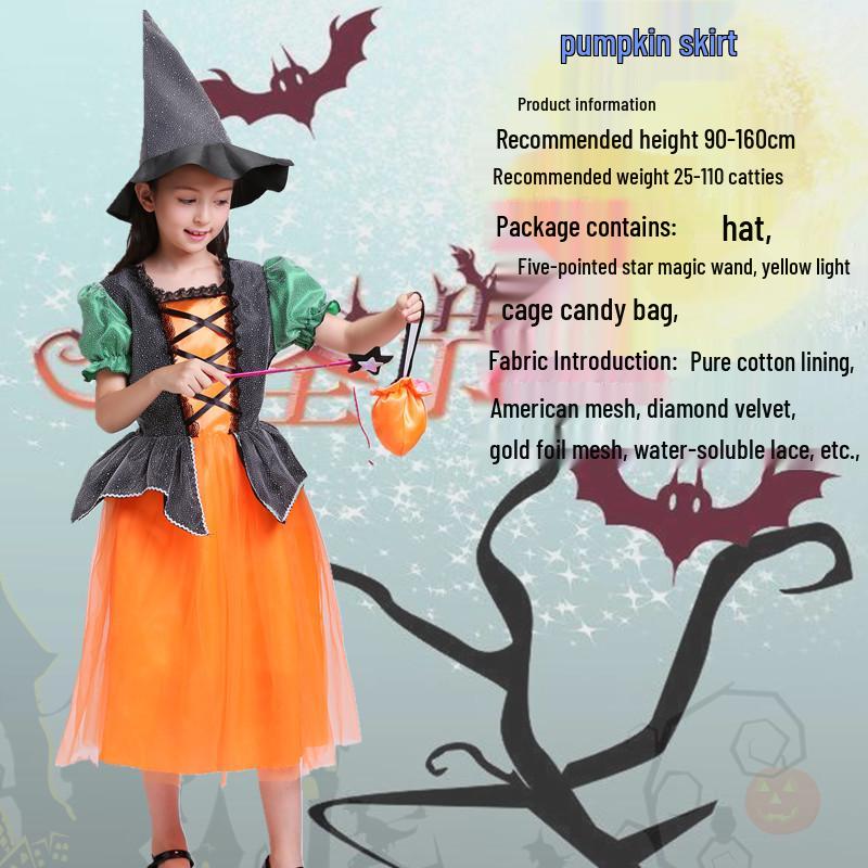 Children's Witch and Princess Halloween Costume Dress