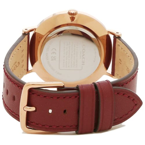 Coach Women's Perry 36mm Quartz Watch, Wine Red, Leather, 14504079