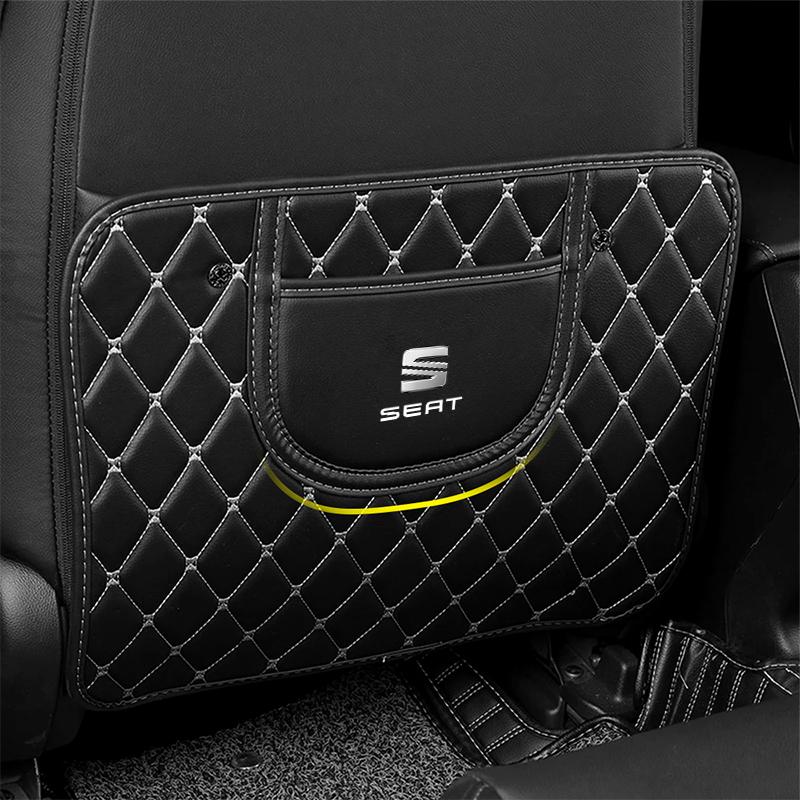 Car Seat Back Storage Protective Pad Prevent Kick Mat for Seat Leon FR Altea Ibiza Toledo Cordoba Arona Ateca Alhambra MK3