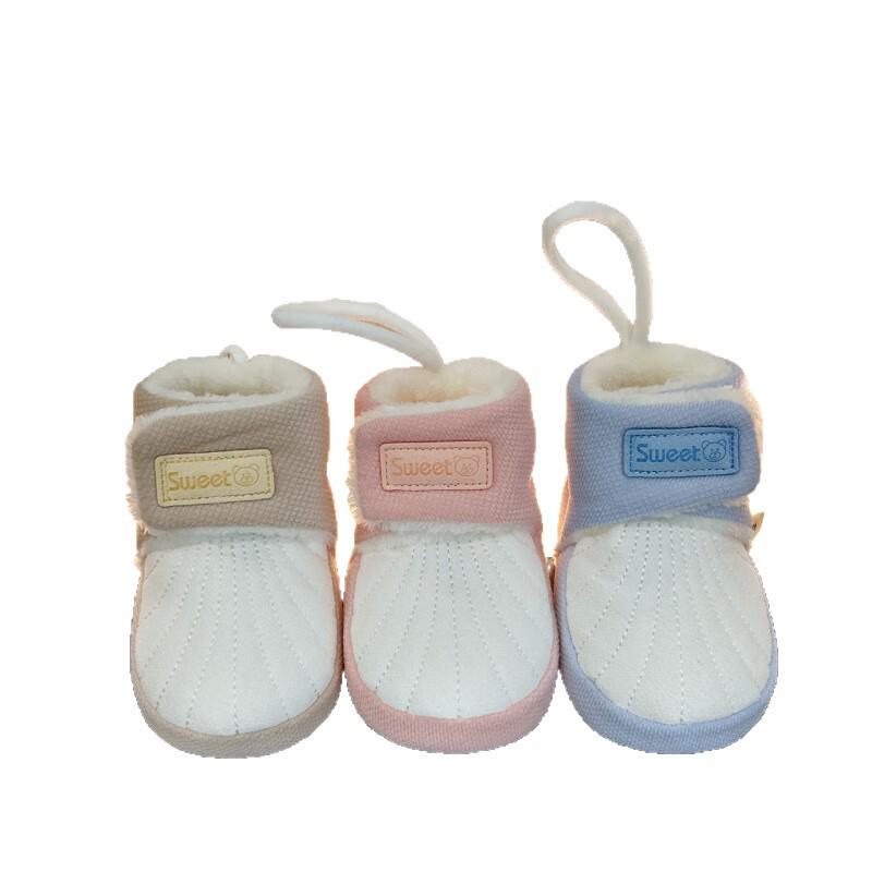 Infant Fleece Shoes: Soft Soles, Warm Cotton, Non-Shedding, Anti-Slip for 0-1 Year