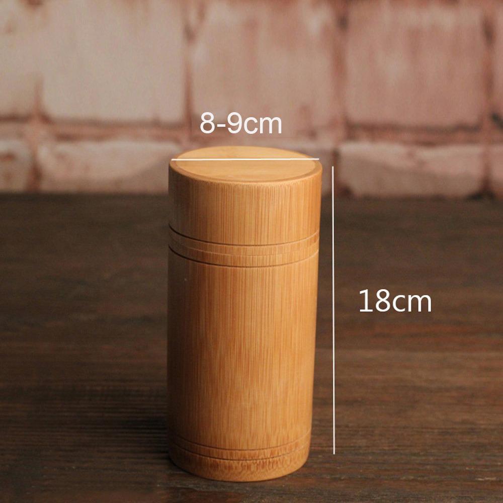 Natural Spice Bottle With Lid Bamboo Holder Organizer Tea Canister Storage Box Container