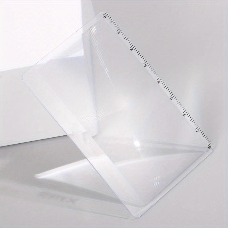 3X Magnifier Sheet with Scale Ultra-thin Reading Glass Fresnel Lens PVC Transparent Credit Card Size Book Page Magnification