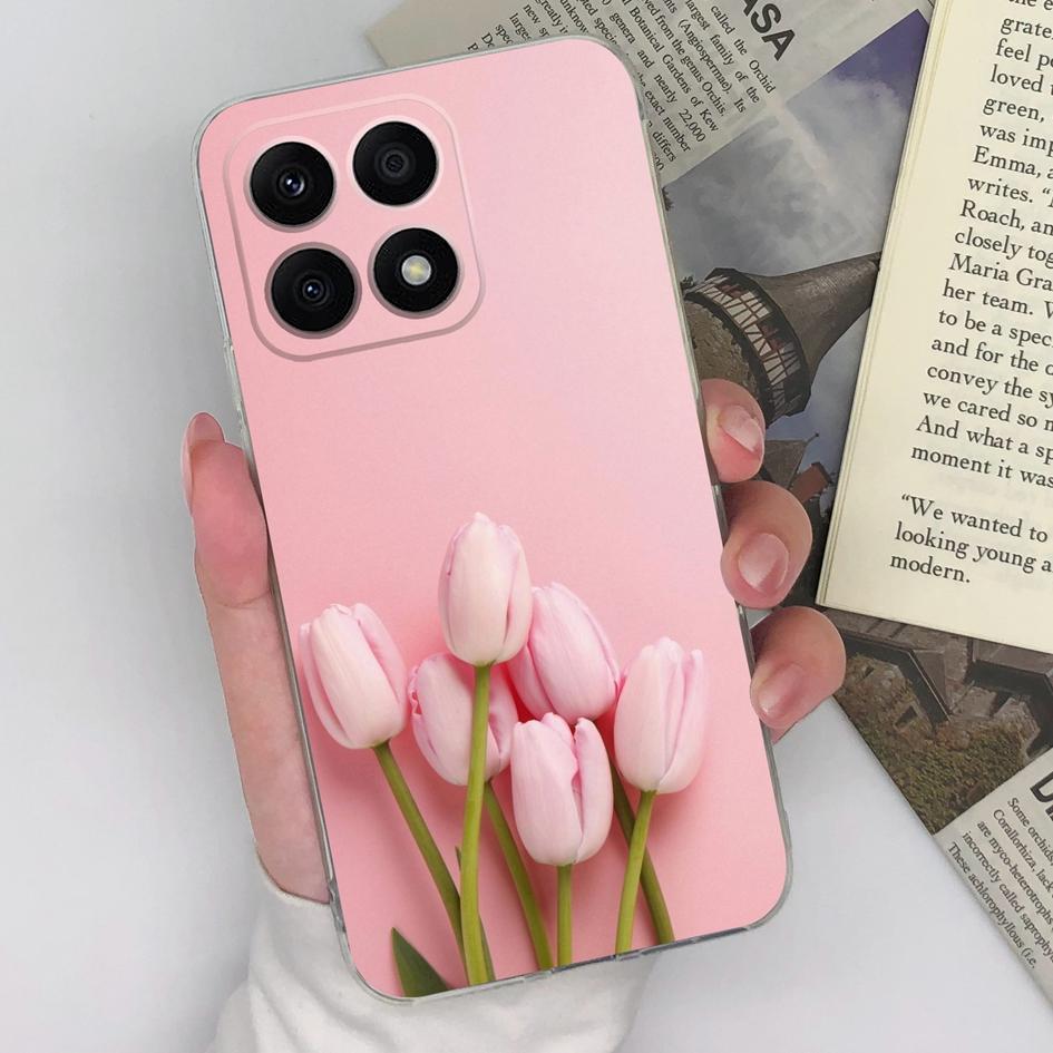 Telefonfodral För Honor Magic5 Pro 9S 9X Pro 20S 30S X8a X7a 8A Pro Bakstycke Fjärilsblomma Transparent Stötsäker Mjuk Silikon För Honor Bumper
