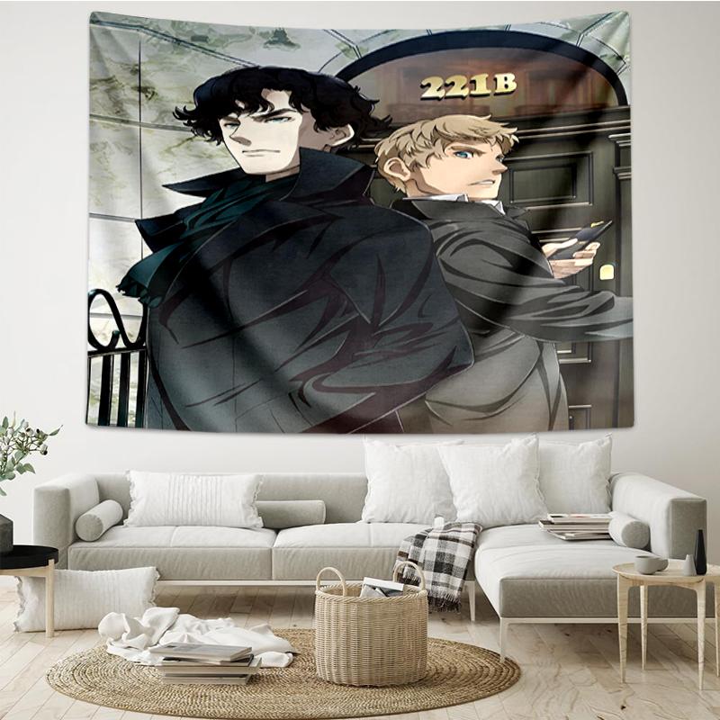 Sherlock Print Tapestry, Backdrop, Easy Setup, Ideal for Bedroom, Office & Living Room, with Aesthetic Wall Hanging Decor.