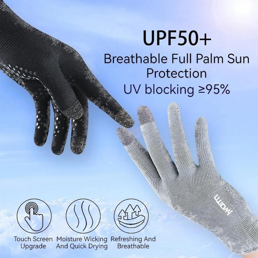 Breathable UV Protection Non Slip Touch Screen Cycling Gloves for Men Women Wear Resistant Summer Sports Gear