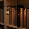Wrought Iron Street Lamp Bookends Button Cell Battery Powered Bookmark Light  Study Room