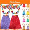 Fustă Vibrantă din Iarbă Hula pentru Adulți cu Accesorii Florale Colorate