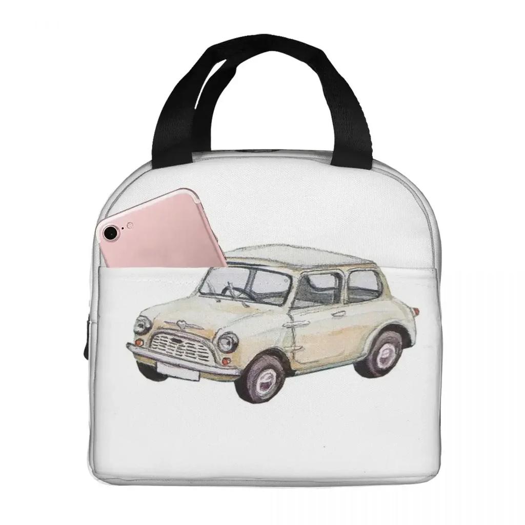 Austin Mini Cooper Insulated Lunch Bag for Women Kids Leakproof Food Boxes Thermal Lunch Box Tote