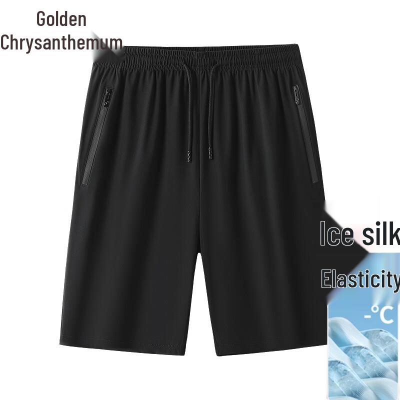 Men s Ice Silk Quick-Dry Casual Mid-Length Shorts XL