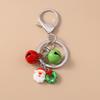Cute Christmas Santa Clause Keychain Gingerbread Man Key Ring Pendant for Women Girls Handbag Decor DIY X'MAS Jewelry  Gifts
