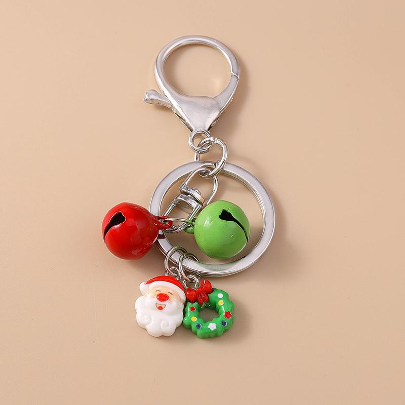 Cute Christmas Santa Clause Keychain Gingerbread Man Key Ring Pendant for Women Girls Handbag Decor DIY X'MAS Jewelry  Gifts