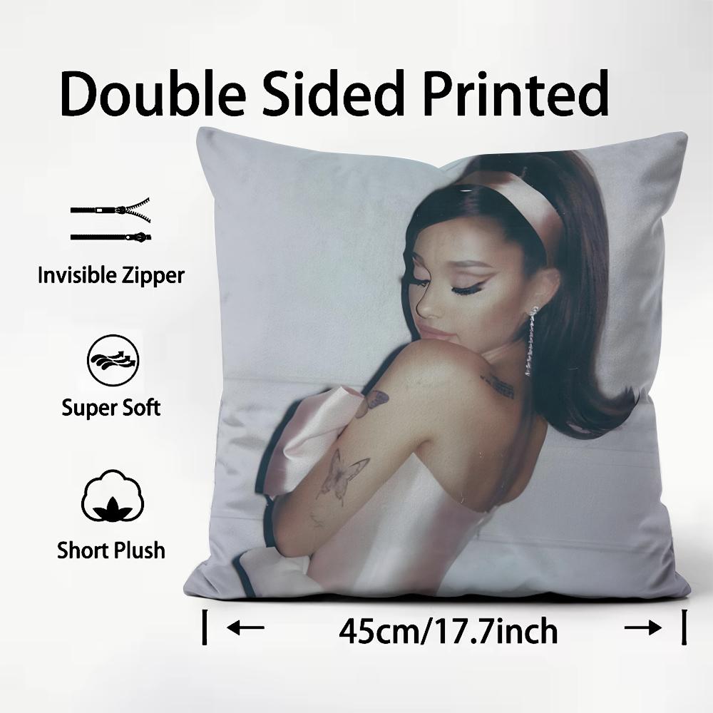 AAriana GrandeE Singer Cushion Cover Plush Fabric Soft DoubleSided Printed Sofa Warm Winter Home Child Gift Pillow Case
