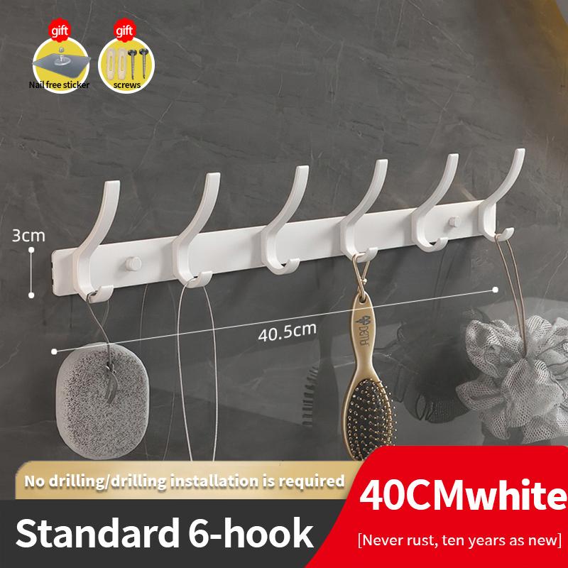 YUNJIEYA Black/White/Gun Grey Door Hooks Clothes Hanger Storage Bedroom Clothes Hook Wall Hanging Kitchen Bathroom Accessories