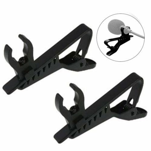 Microphone Clip, Tie Clip-Style, C-Shaped Holder for Lapel Microphones, Securely Clamps and Prevents Falling (C-Shaped Inner Diameter 6.35mm)