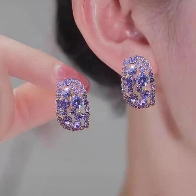 Eingelegte Zirkon-Ohrringe für Damen, modisches und vielseitiges Temperament, elegante und exquisite Ohrringgeschenke