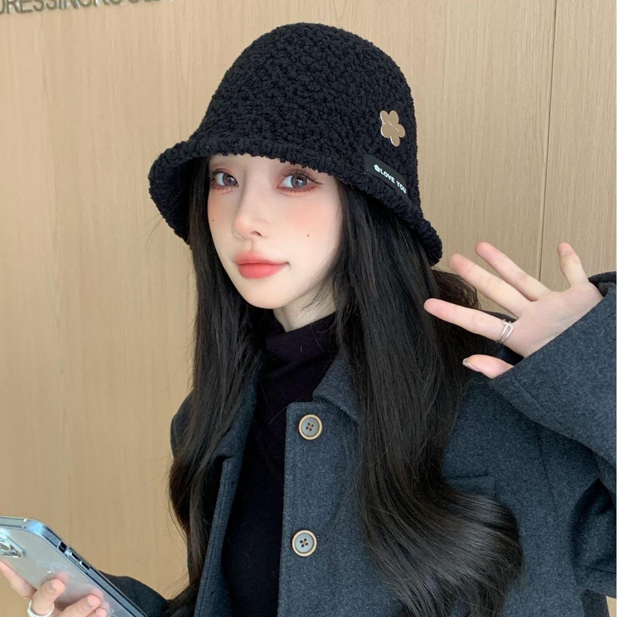 

Корейский стиль Осень и Зима Новые шляпы для женщин Шерстяные Рыбацкие шляпы Элегантные Универсальные Милые Теплые Показывающие лицо Маленькие шляпы-ведерки Модные One Size