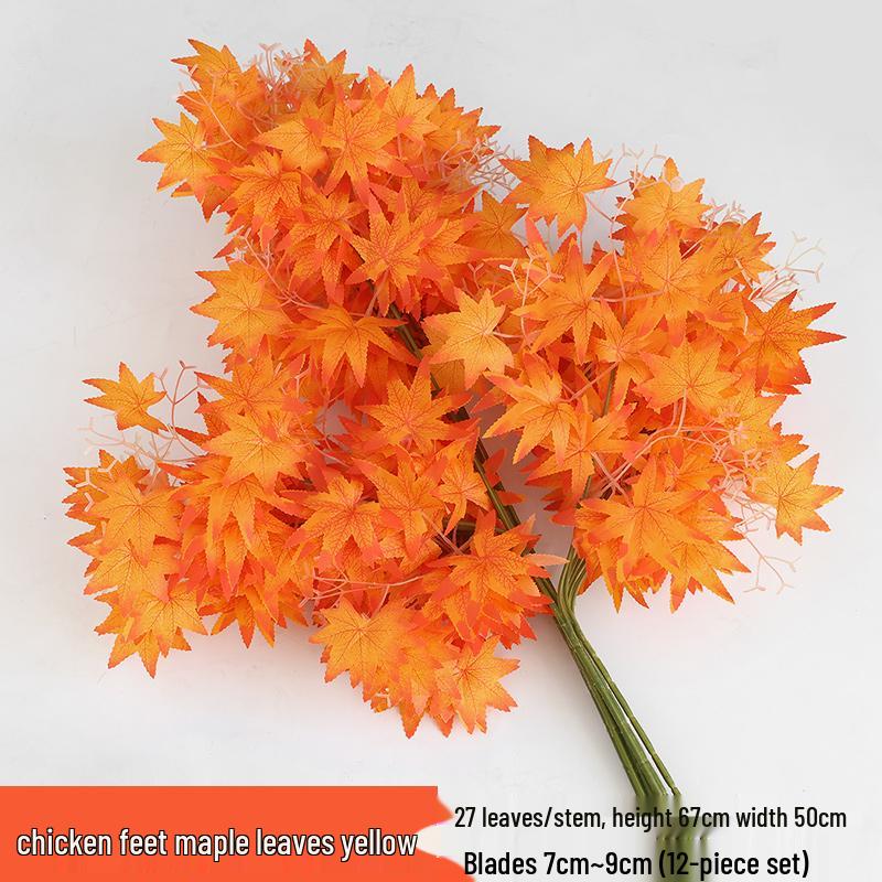 Artificial Red Maple Leaves for Indoor/Outdoor Decor and Landscaping