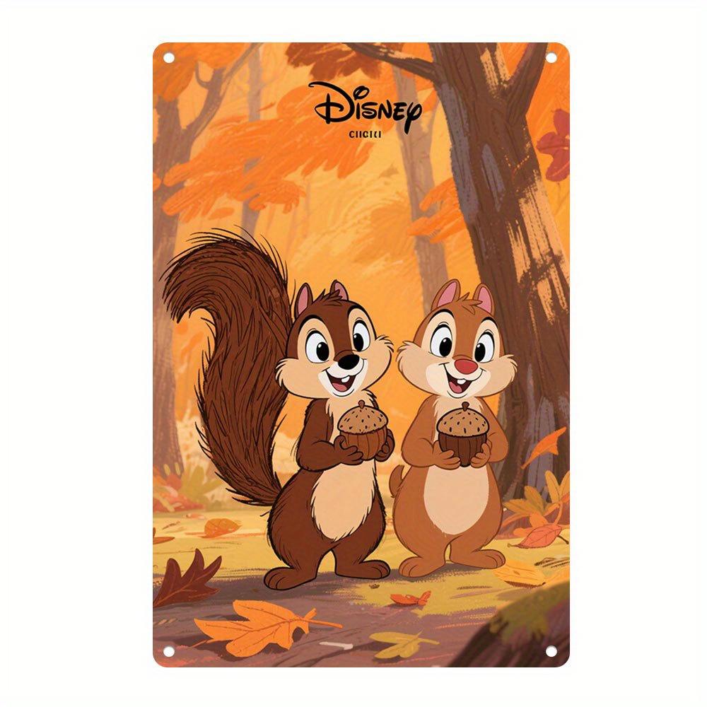 

1pc, Disney Vintage Metal Wall Art - 7.87x11.81inch Colorful Illustration, Whimsical Squirrel Design, Iron Home Decor for Restau 20x30cm（7.8x11.8inch）