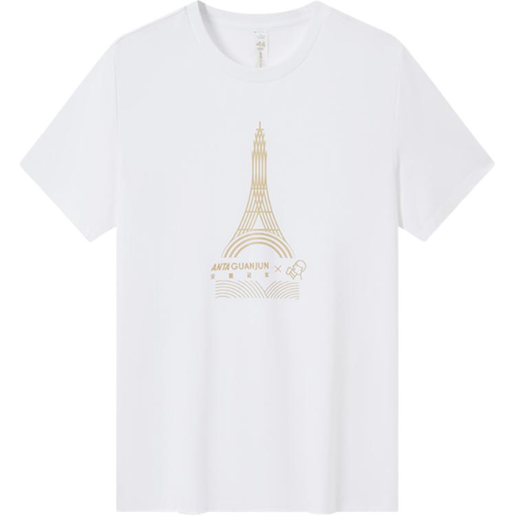 

Anta Футболка X Heytea Collaboration Champion Olympic Culture Series с принтом в виде букв, круглым вырезом, удобная, дышащая, универсальная, с коротким рукавом 172430104-1 M