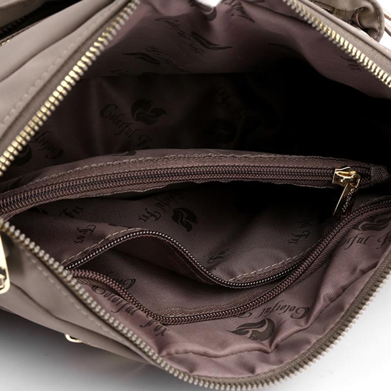 Multi-layer Shoulder Bag Large Capacity Waterproof Nylon Crossbody Bag Ladies Casual Mobile Phone Backpacks