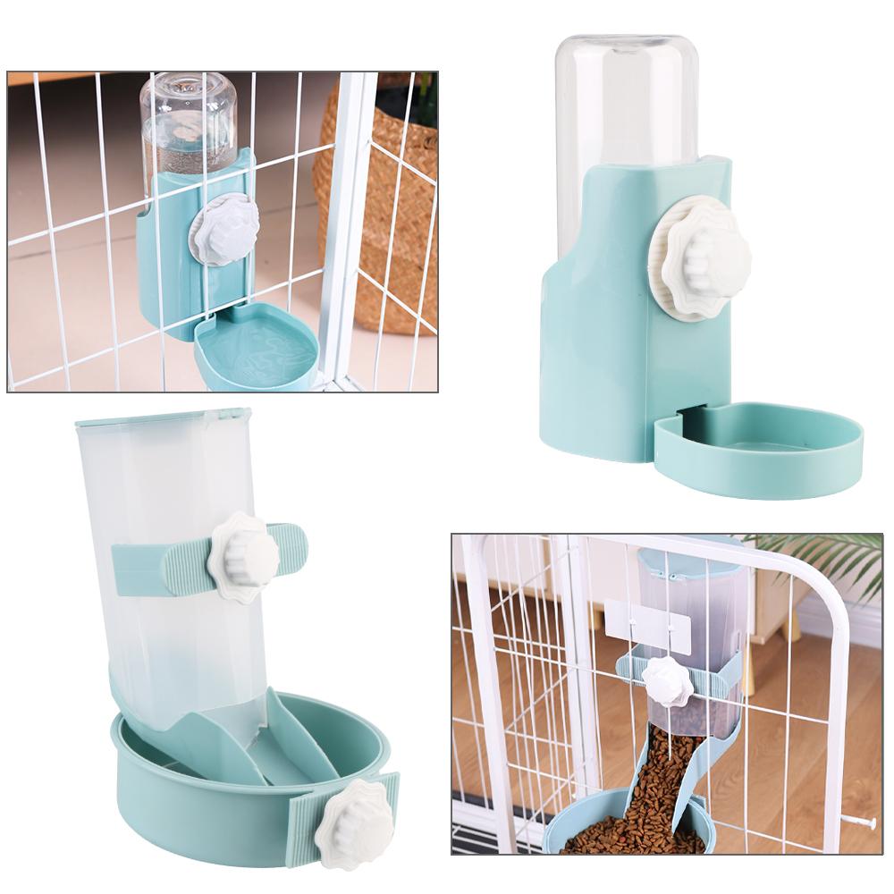 Cats Dogs Drinking Fountain Pet Food Bowls Food Container Dispenser Bowl Cage Hanging Feeder Automatic Pet Water Bottle