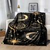 1pc Moon Printing Lightweight Flannel Blanket, Comfortable and Warm Blanket, for Camping Sofa Bed and Couch Office, Suitable for Gift Blanket