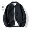 2026 Men's Spring & Autumn Baseball Collar Jacket - Short, Stand-Up Collar, Perfect for Middle-Aged Dads
