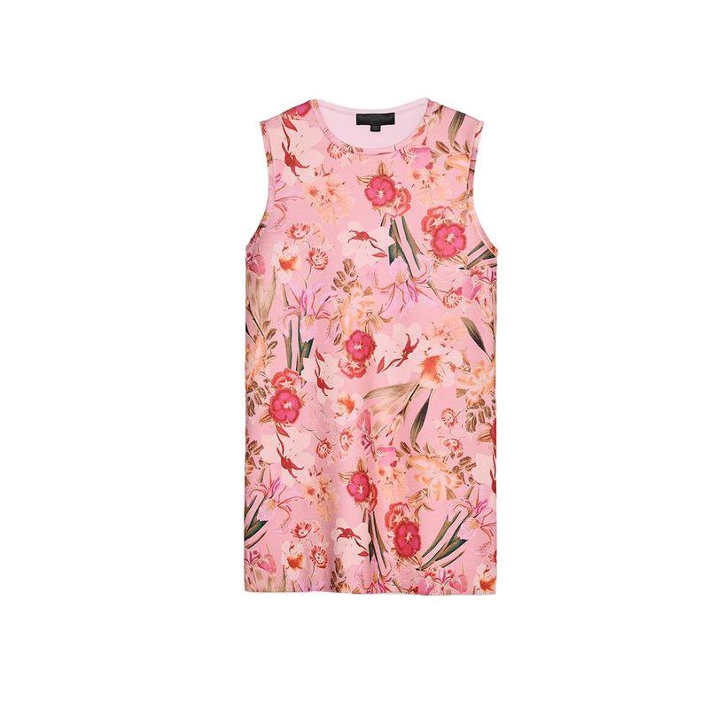 

Summer New Product Women s Clothes Seaside Vacation Style Print Sleeveless round Neck Straight Knit Dress 1822024 Multicolor L