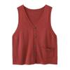 Spring and Autumn Four Seasons Women's Sleeveless Vest V-Neck Sweater Plus Size Knitted Top