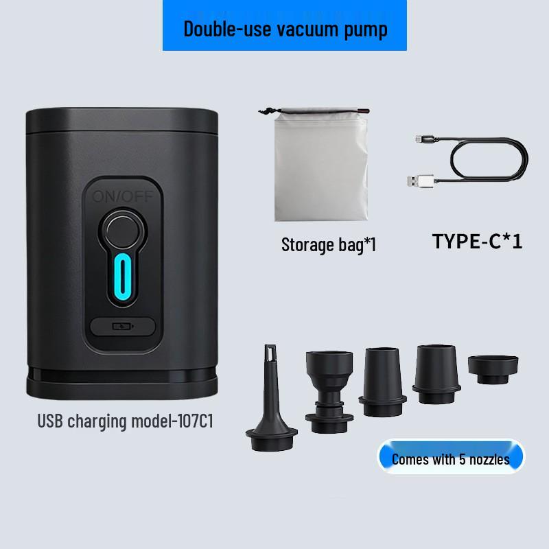 

Rechargeable Dual-Use Electric Pump: Portable Inflator for Sleeping Pads, Camping, and Swimming Rings.