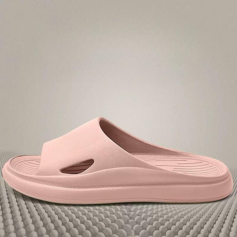 

Мужские летние тапочки с защитой от запаха, домашние, домашние, ванные, нескользящие сандалии для купания, верхняя одежда, дышащие легкие тапочки с толстой подошвой 40-41 розовый