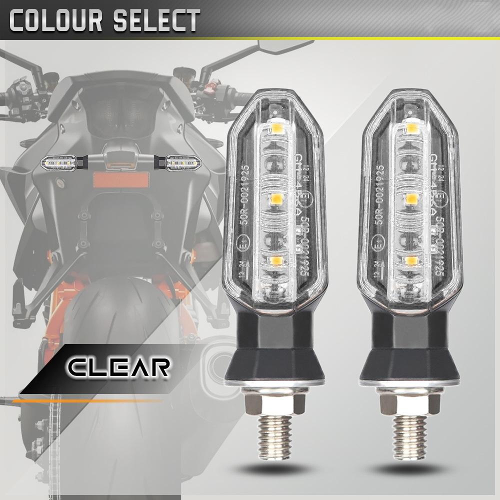 2/4 PCS 8mm Mini Motorcycle LED Turn Signal Lights Amber Flashing Light Blinker Turn Signal Lamp 12V Indicator Lamp Accessories